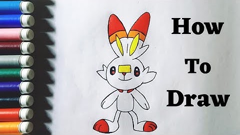 How to draw Scorbunny from Pokemon Journeys easy step by step | Pokemon drawing | #Drawing #Pokemon