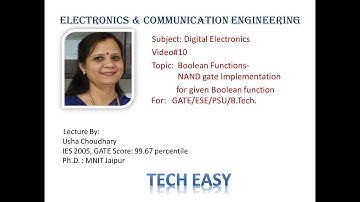 Video#10  Boolean Functions-  NAND gate Implementation for given Boolean function (Video# 10)