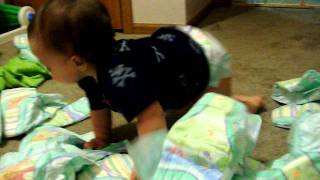 Devin on diaper duty