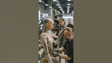 Humanoid girl likes the mechanic — unexpected twist 😱💞 #AIgirl #RobotLove #Viral