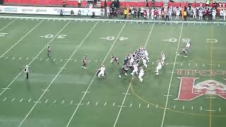 Montreal Alouettes QB Davis Alexander throws a 25-yard pass to Tyler Snead vs. Calgary Stampeders