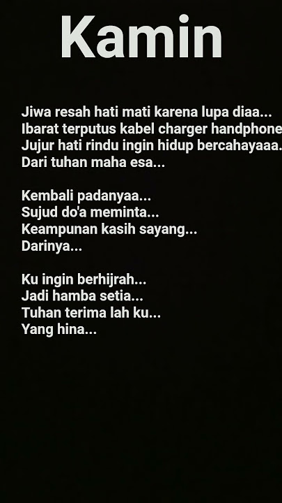 lirik lagu Kamin versi halal
