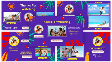 Summer Youtube End Screen After Effects Templates | Best Outro Templates | No Copyright