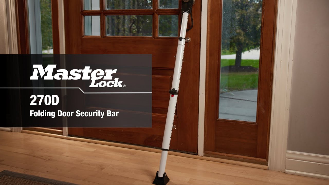 Master Lock Compact Door Stopper Folding Security Bar, Adjustable from 25ー1 