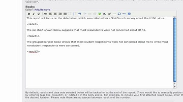 Creating a StatCrunch report