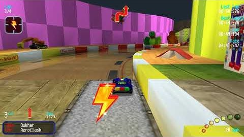 Re-Volt Custom Track Toy World 3 by, javildesign, 16 Cars 4 Laps & Pickups!
