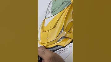 Designing a Yellow Supercar with Just 2 Markers | Fast Concept Sketch Tutorial