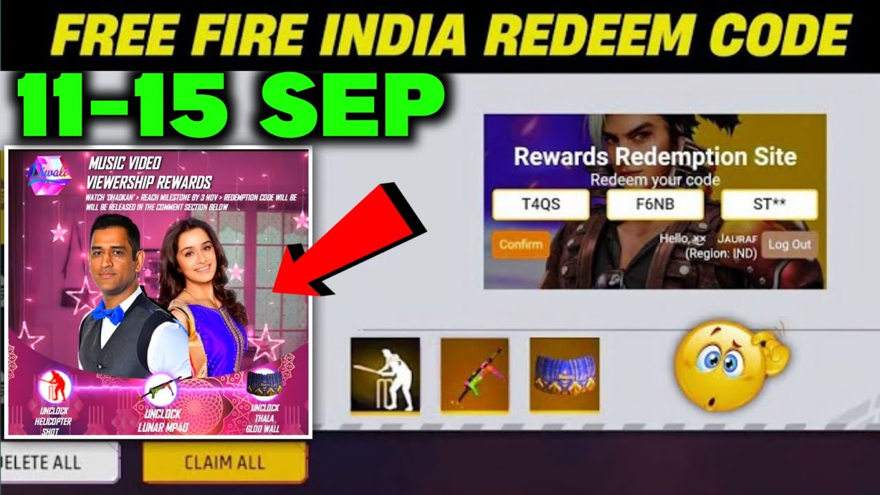 Garena Free Fire MAX redeem codes Today 15 November 2023: Claim