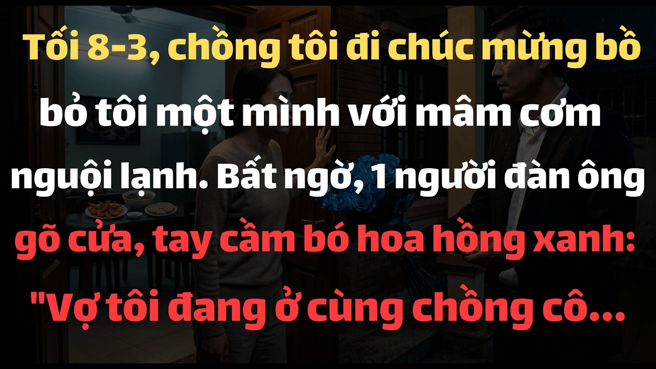 Tối 8-3, Chồng Tôi Đi Chúc Mừng Bồ, Bỏ Tôi Một Mình. Bất Ngờ Một Người Đàn Ông Cầm Bó Hồng Xanh