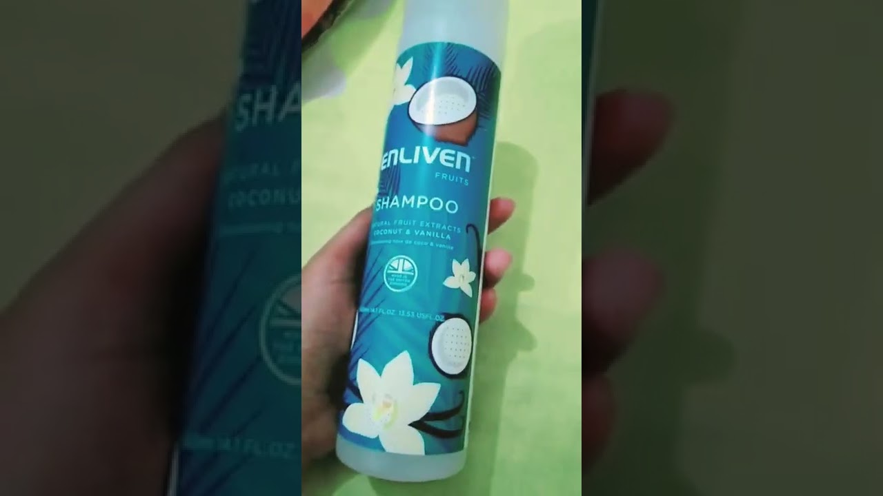Enliven Shampoo natural fruit extracts.Coconut and vanilla Shampoo