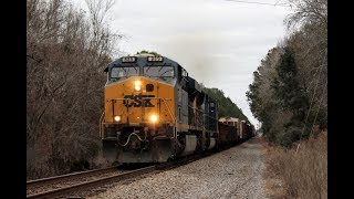 CSX Q409 & Q465 Head South Thru West Ashley [HD]