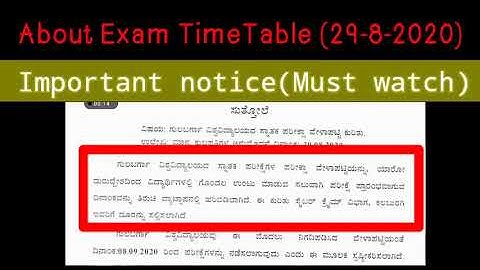 Important notice about Exam TimeTable must watch gulbarga university CBCS (visit official website).
