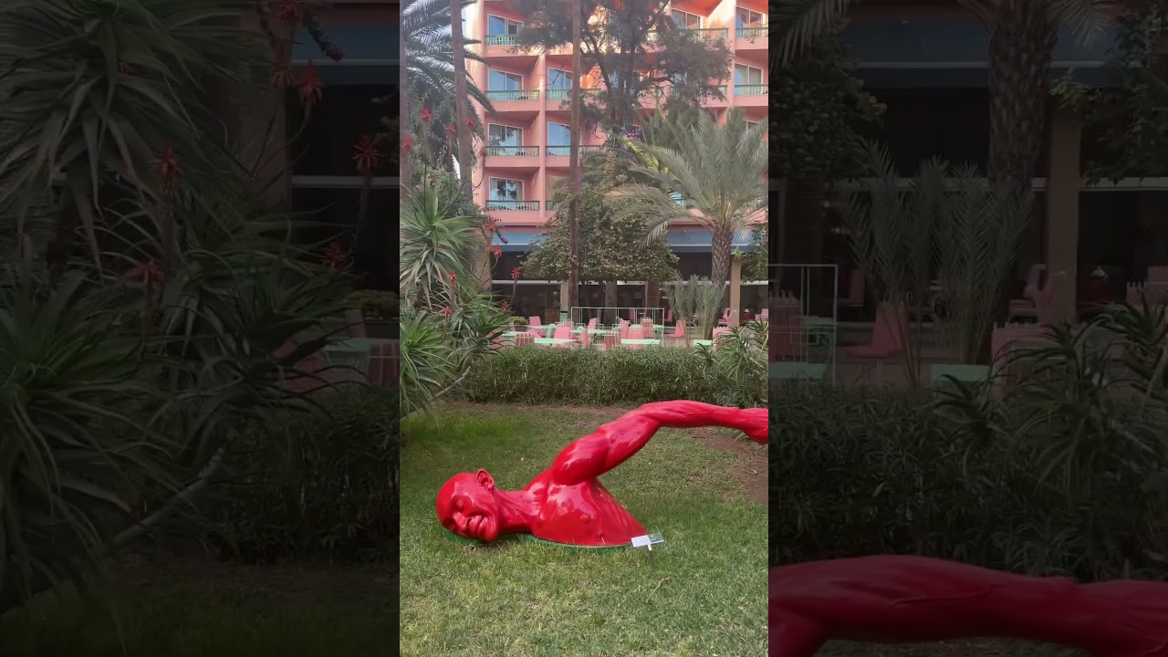 How Stunning Is This Red Statue in Marrakesh?