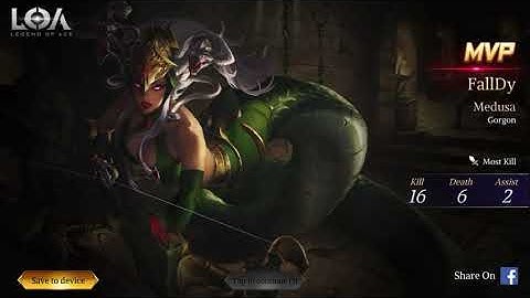 Medusa - Legend of Ace Full Gameplay Ranked Match | #LOA (iOS/Android)