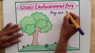 World Environment Day Slogan Drawing & Calligraphy || Save Trees Poster || Save Environment Poster