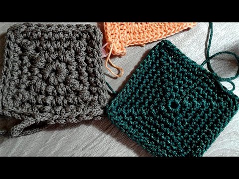 Square crochet base for bags Τετράγωνη βάση  (2 τρόποι )για σακίδιο ή πουγκί