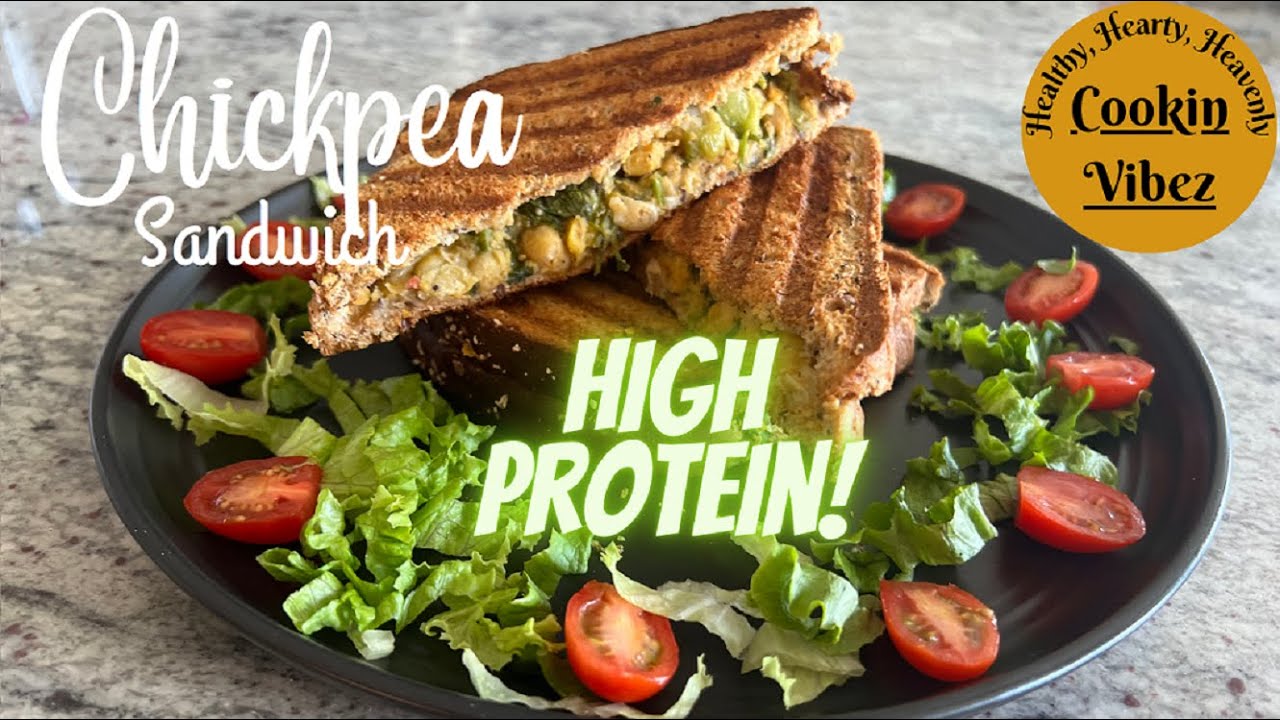 Vegan CHICKPEA SANDWICH OilFree & High Protein Sandwich Healthy