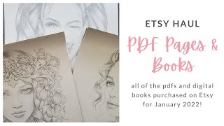 My January 2022 Etsy PDF Haul | Singles and Digital Adult Coloring Books