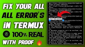 Repository is under maintenance or down Error fixed in Termux. | 502 Bad Gateway | GPG Error Solved🤩