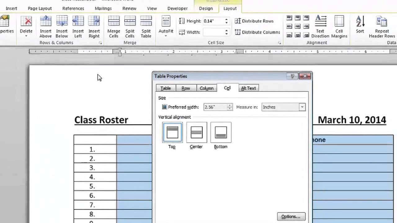 mac word processor fixing table cell and row height