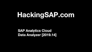 SAP Analytics Cloud Data Analyzer [2019.14]