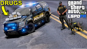 GTA 5 LSPDFR Police Patrol #693 New K9 Tahoe With Prisoner Transport Makes Big Drug Bust