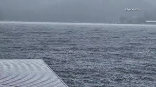 Monsoonal rain pounds Lake Arrowhead