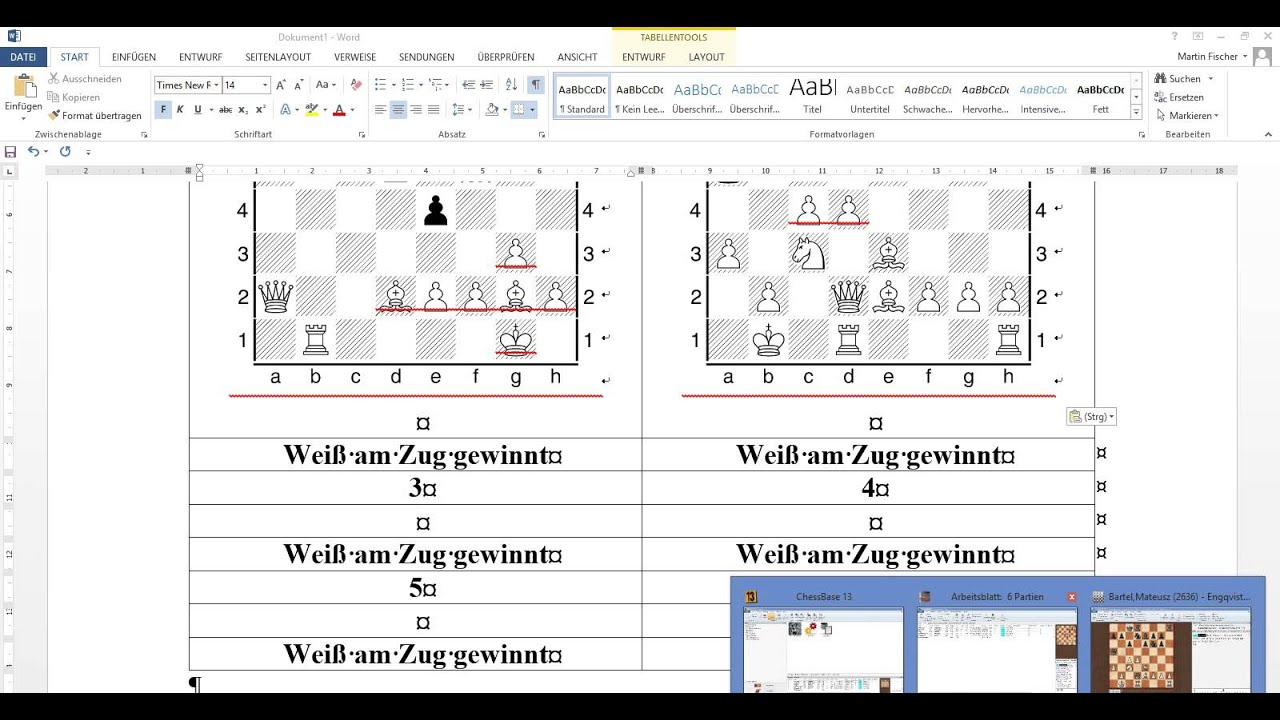 Erstellen eines Arbeitsblatts in ChessBase 13 in fünf Minuten