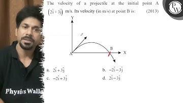 The velocity of a projectile at the initial point A \( \mathrm{P} \...