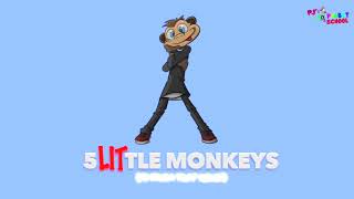 Five LITtle Monkeys Rap Remix | Pj Panda Nursery Rhymes & Kids Songs | Trap Remix | Rap | Hip Hop 🐵