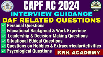 Capf Ac How to Prepare DAF Interview Guidance | Krk Academy Online Classes #upscinterviewquestions