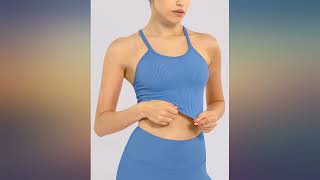 Ododos Womens Crop 3-Pack Washed Seamless Rib-Knit Camisole Crop Tank Top Review