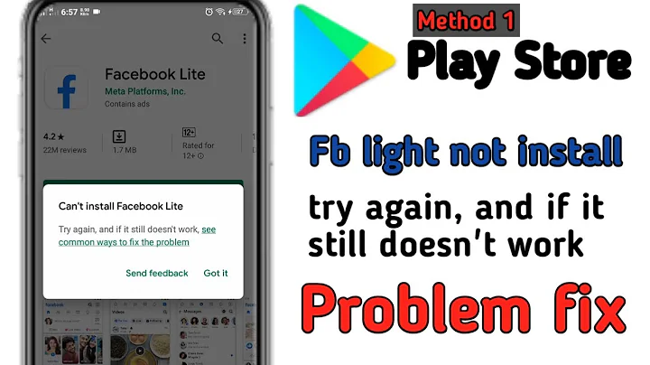 can't install Facebook lite app fix playstore in android