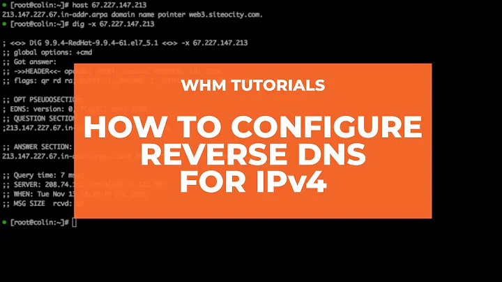 WHM Tutorials- How to Configure Reverse DNS for IPv4