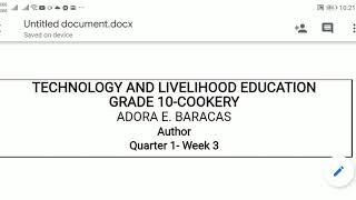 TLE Week 3 Instruction on how Answer the Module and First Performance Task Wealth