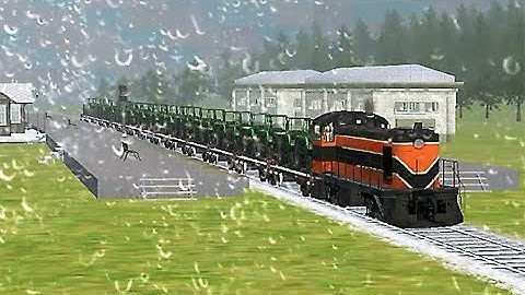 Train Sim - American Midwest Using ALCO S3 at Rainy Day - Simulasi Kereta Api