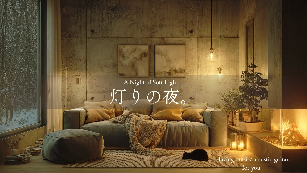 【BGM】灯りの夜｜A Night of Soft Light｜Acoustic Guitar for Relax & Sleep