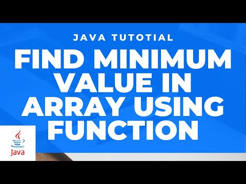 Find minimum value In Array Using Function In Java || JAVA Tutorial || Array || function in java