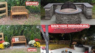 Backyard Remodeling | DIY pavers for Bench