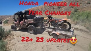 Honda Pioneer 1000 important updates and changes from 2016  + deeper dive in the 22 & 23-6  updates.