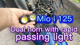 how to install dual  horn / Mio i 125 with rapid horn and rapid passing light. by idol tropa 20,957 views 8 months ago 9 minutes, 9 seconds