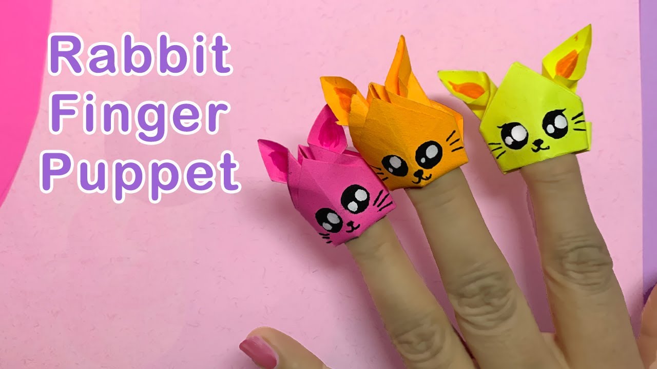 Puppet Rabbit Origami Hop into Creativity: DIY Bunny Finger Puppet or Pencil Toppers ...