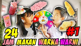 24 JAM MAKAN SEMUA WARNA Yang Ditunjuk Mystery Wheel Challenge 1| Kuliner Anak Lucu| CnX Adventurers