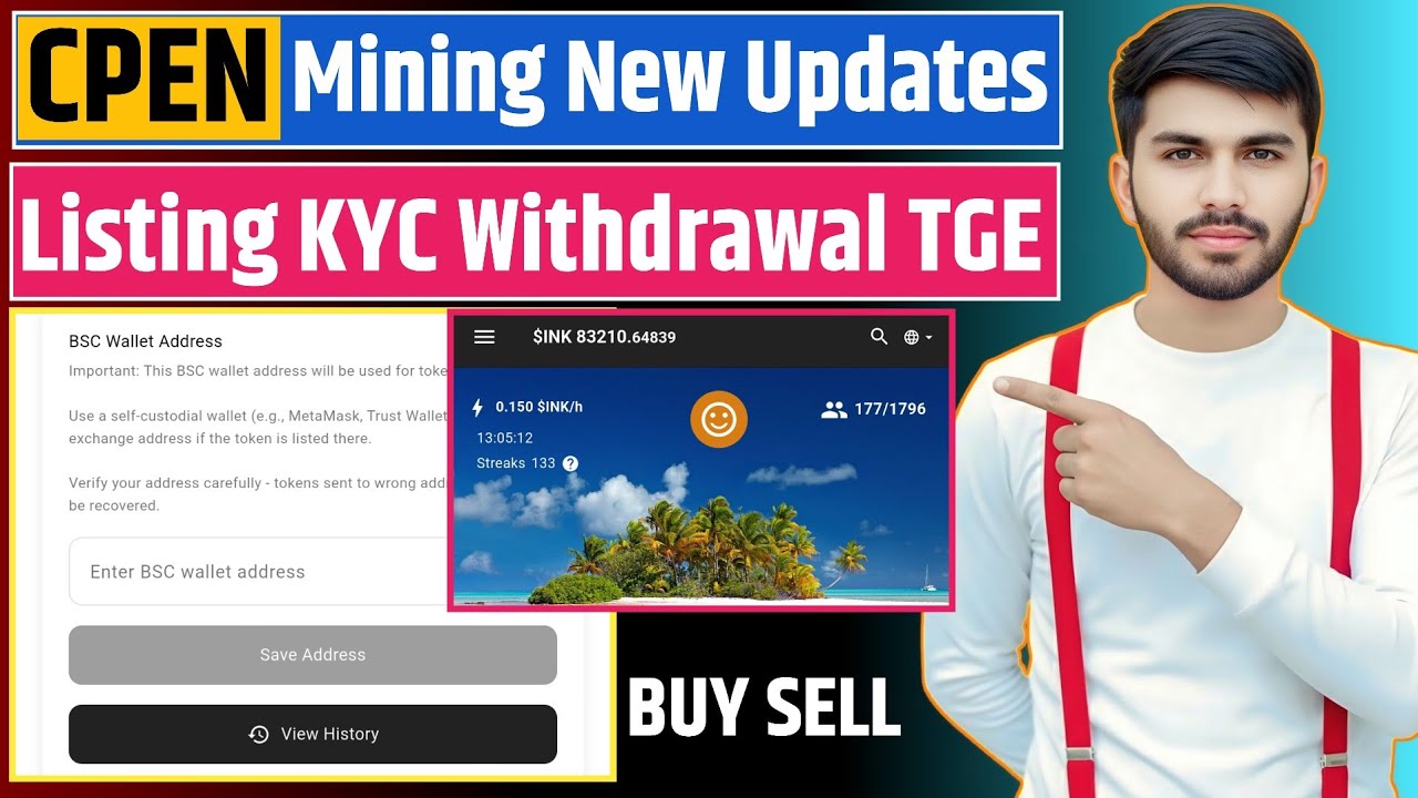 CPEN ink Airdrop Withdrawal Listing✅| CPEN BNB Adress Bind Kaise Kare 🚩| CPEN Distribution BUY SELL😍