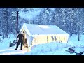 -25C CHRISTMAS DAY WINTER CAMPING in a HOT TENT