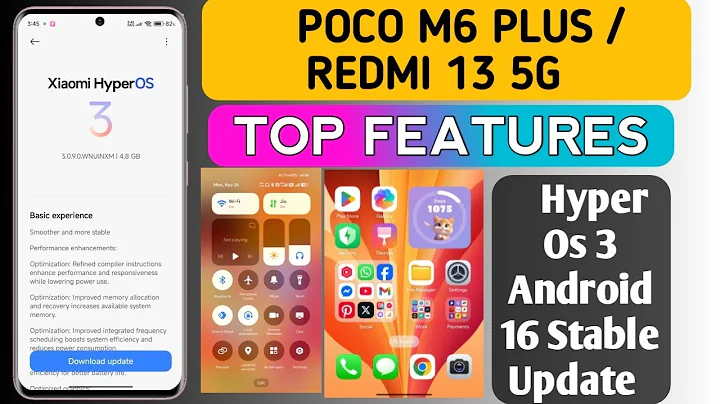 TOP FEATURES : POCO M6 PLUS/REDMI 13 5G AFTER HYPER OS 3 ANDROID 16 UPDATE|