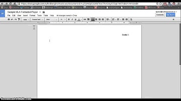 Creating MLA Formatted Documents in Google Docs