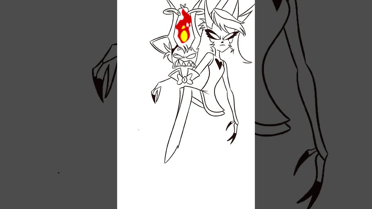 Drawing time-lapse of Charlie & Lucifer! 