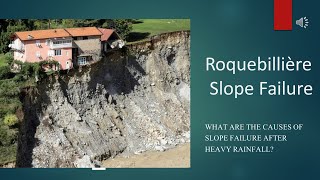 Roquebillière, Vésubie river, France,  slope failure after heavy rainfall Storm Alex explained.