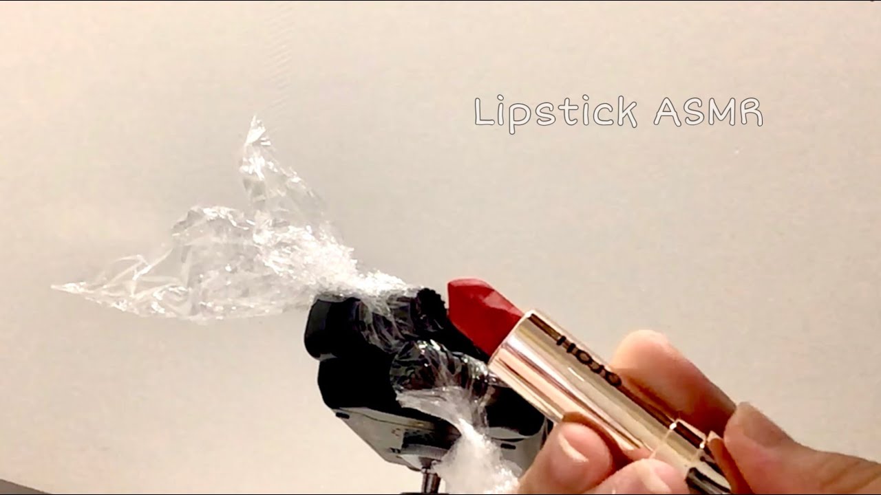ASMR Lipstick on Mic & Plastic Wrap Crinkle Sounds 립스틱 비닐 소리 크링클 사운드